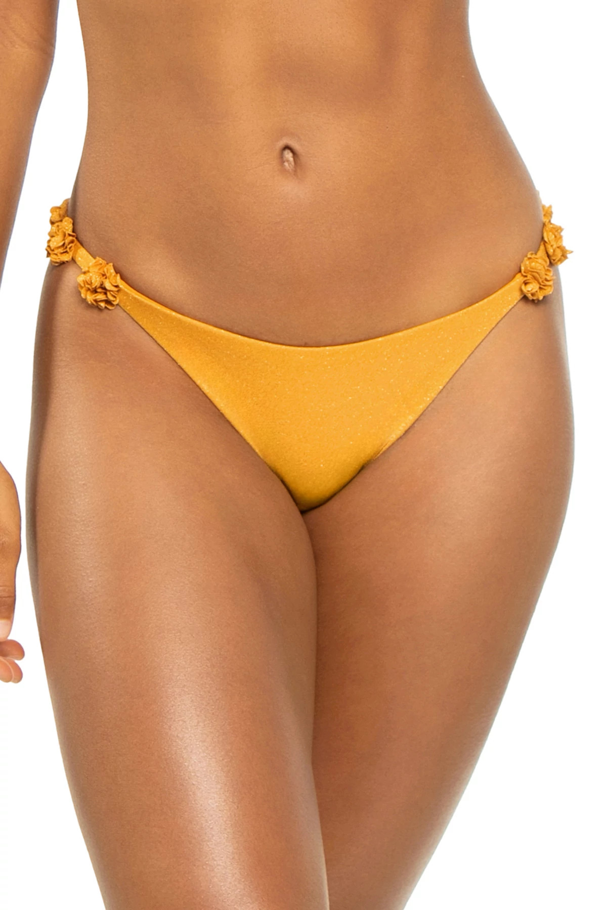 GOLD Cali Brazilian Tab Side Bikini Bottom image number 1