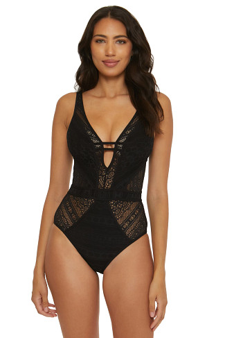 BLACK Show & Tell Plunge One Piece Swimsuit