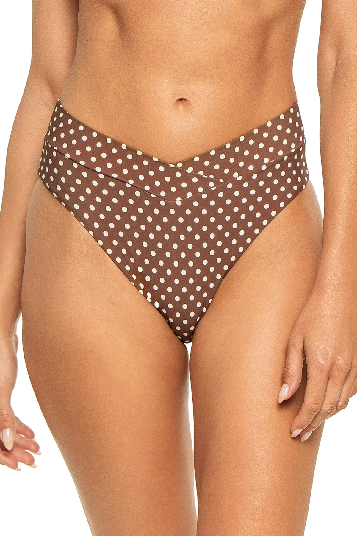 MOCHA DOT Lido Banded High Waist Bikini Bottom image number 1