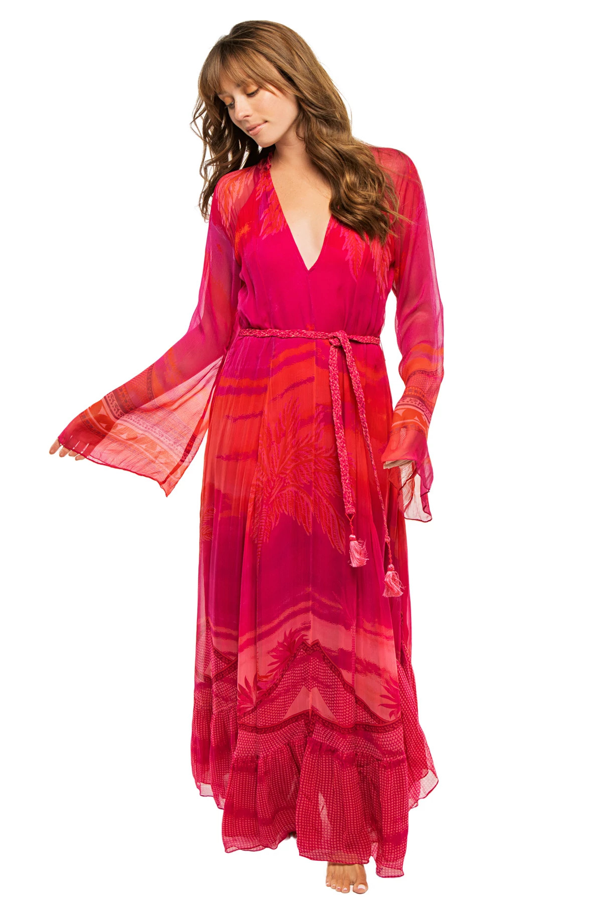 MULTICOLOR Long Sleeve Maxi Dress image number 1