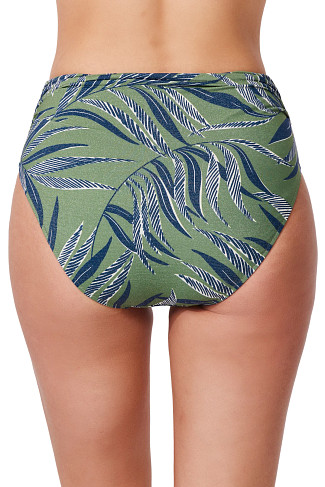 DUSK GREEN La Palm Shirred High Waist Bottom