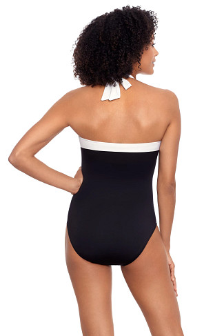 BLACK Bandeau Halter One Piece Swimsuit