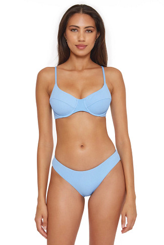 POWDER BLUE Sarah Ribbed Underwire Bikini Top