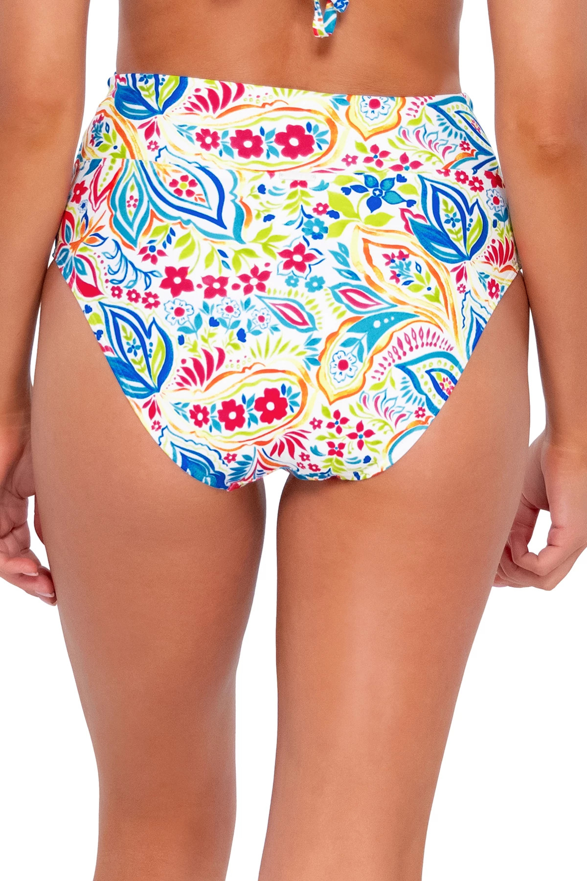 PAINTED PAISLEY Hannah High Waist Bikini Bottom image number 3