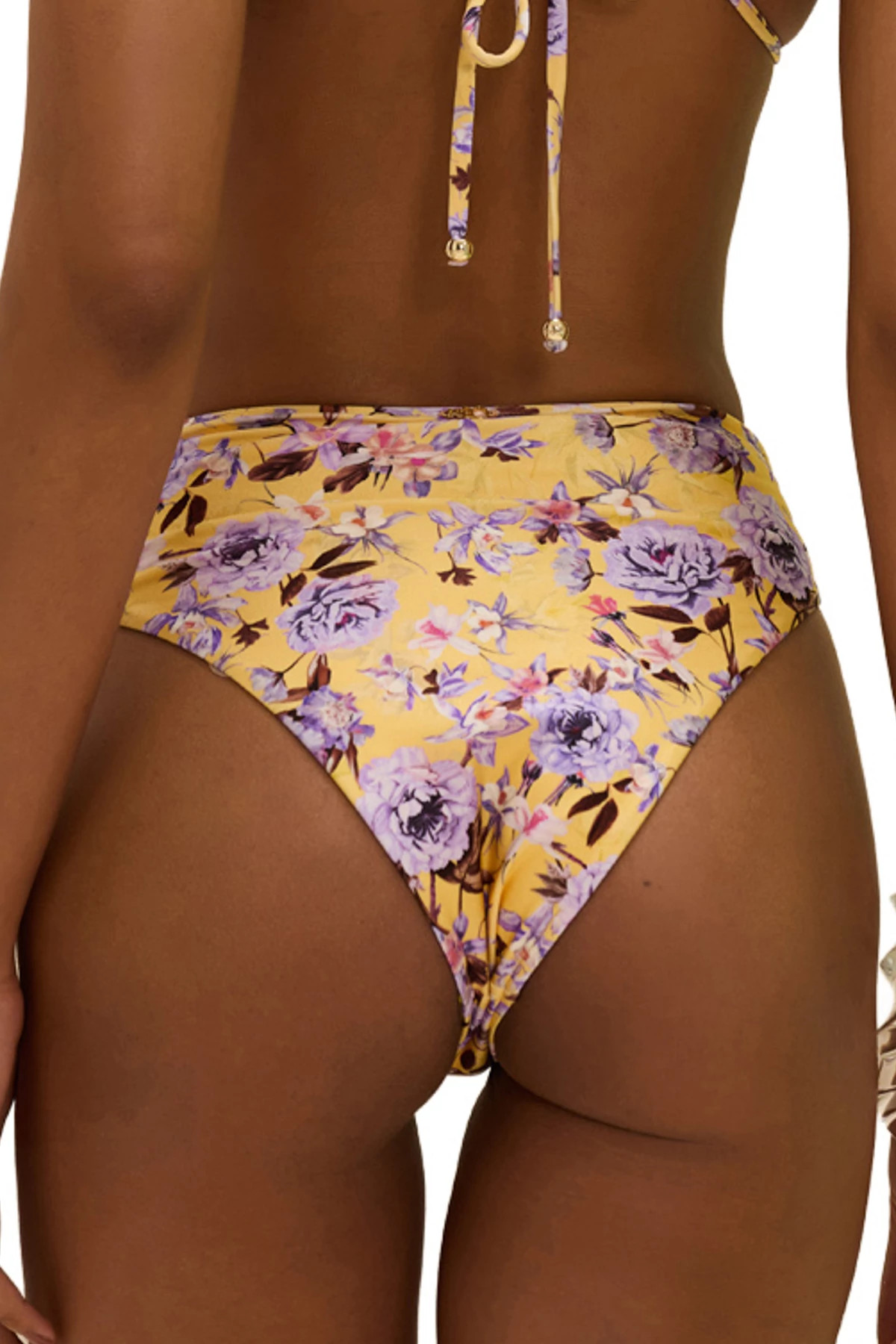 YELLOW Peony High Waist Bikini Bottom image number 2