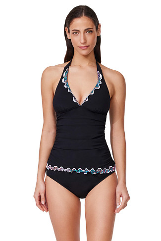 BLACK Halter Tankini Top