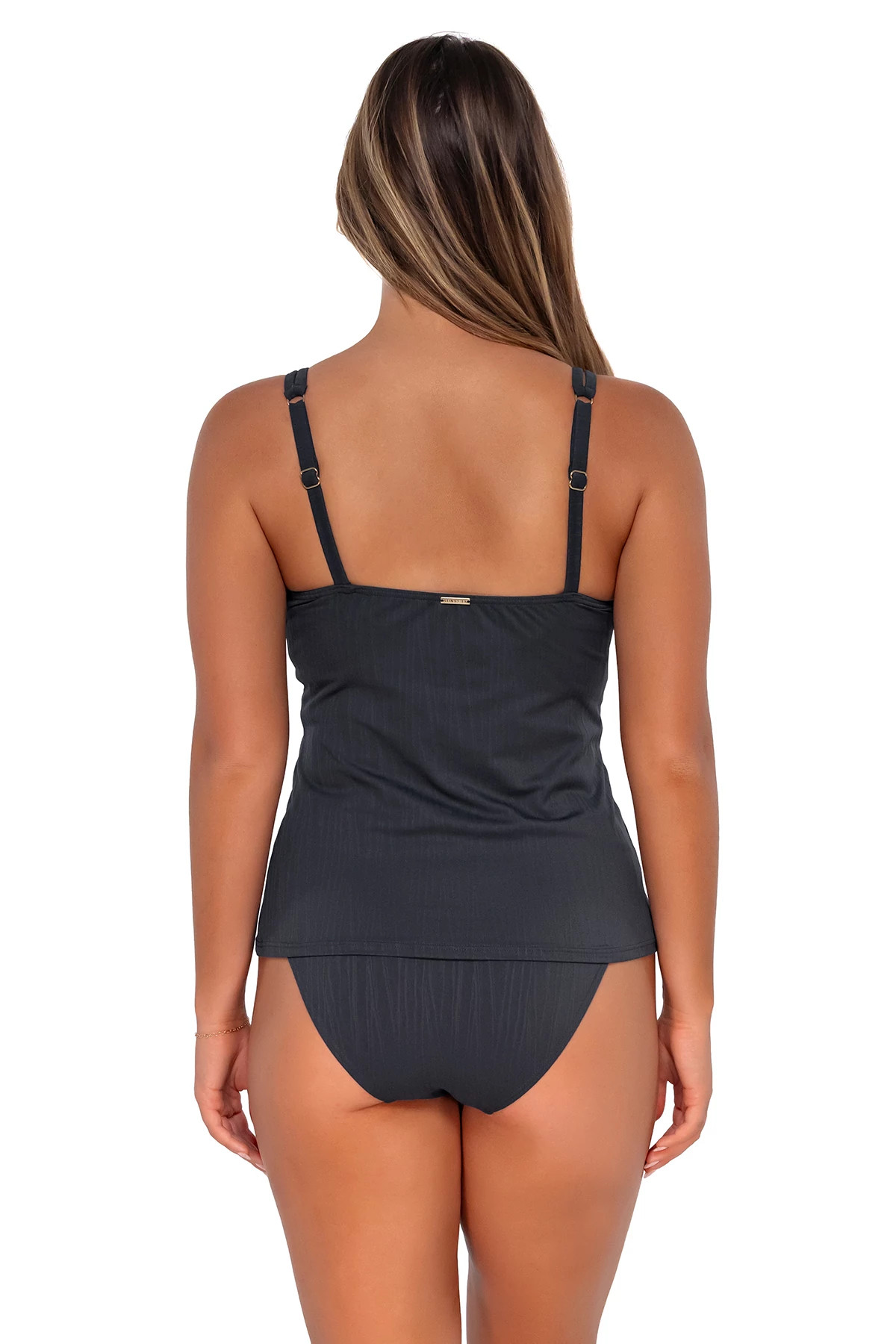 SLATE SEAGRASS TEXTURE Taylor Underwire Tankini Top (D+ Cup) image number 2