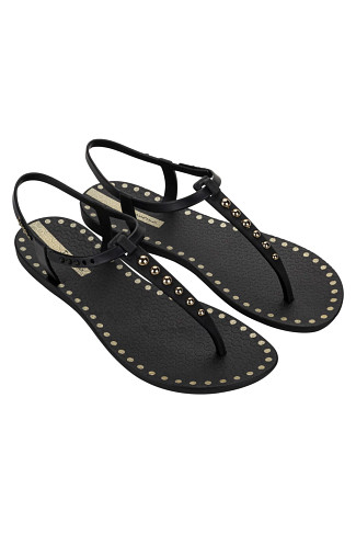BLACK Class Dots T-Strap Thong Sandal