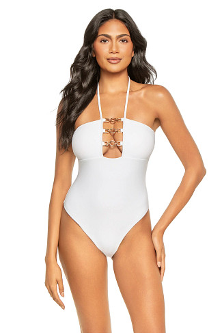 WHITE Lorena Plunge One Piece Swimsuit