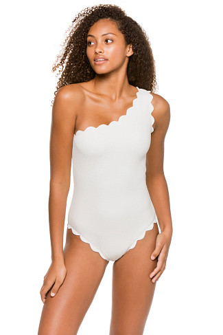 COCONUT Scallop One Shoulder One Piece Swimsuit