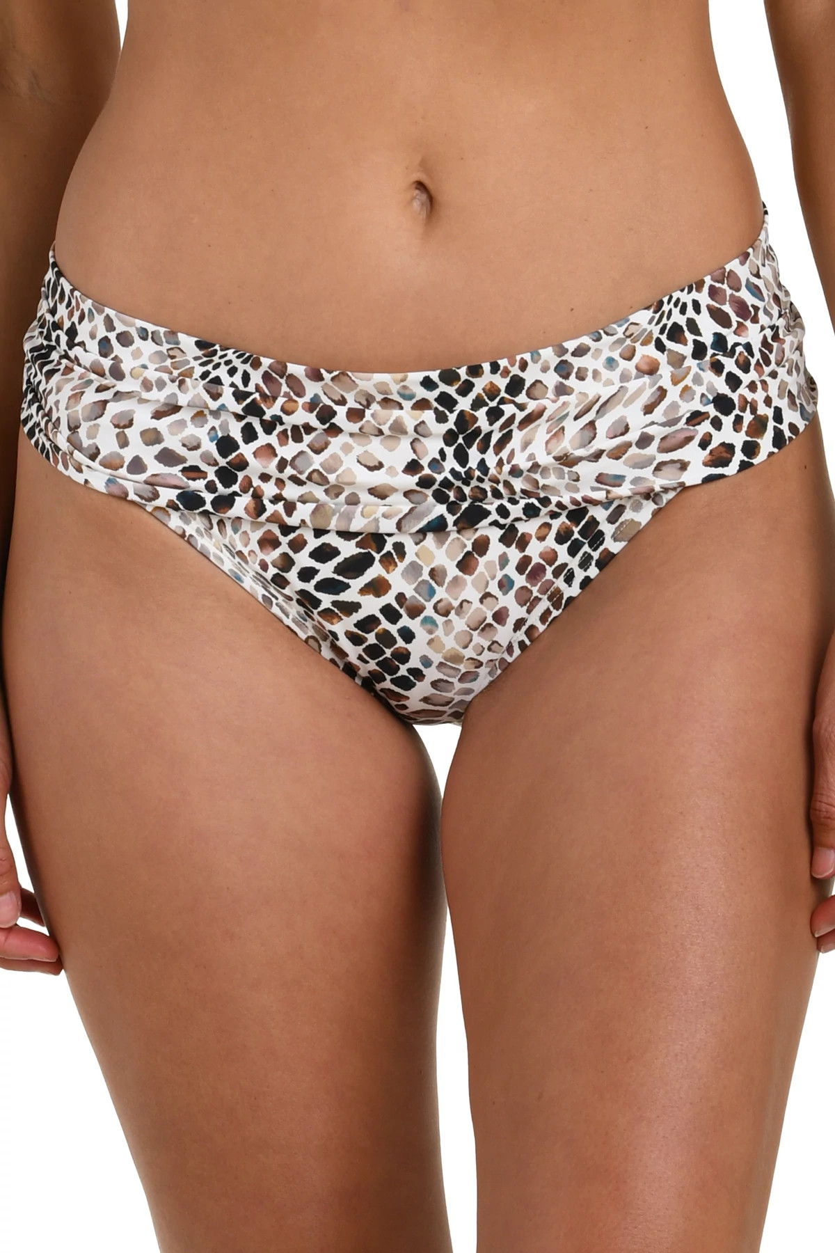 TAUPE Wild Whispers Shirred Hipster Bikini Bottom image number 1
