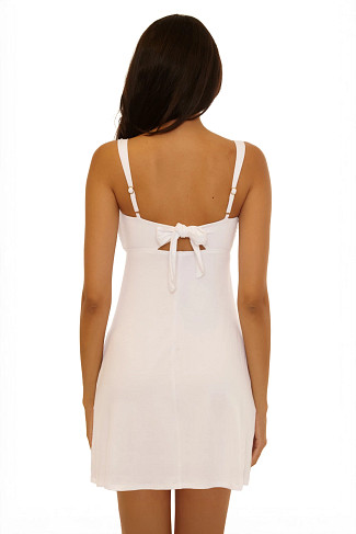WHITE Twisted Front Mini Dress