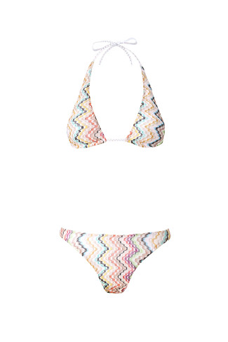 MULTI Chevron Knit Triangle Bikini Set