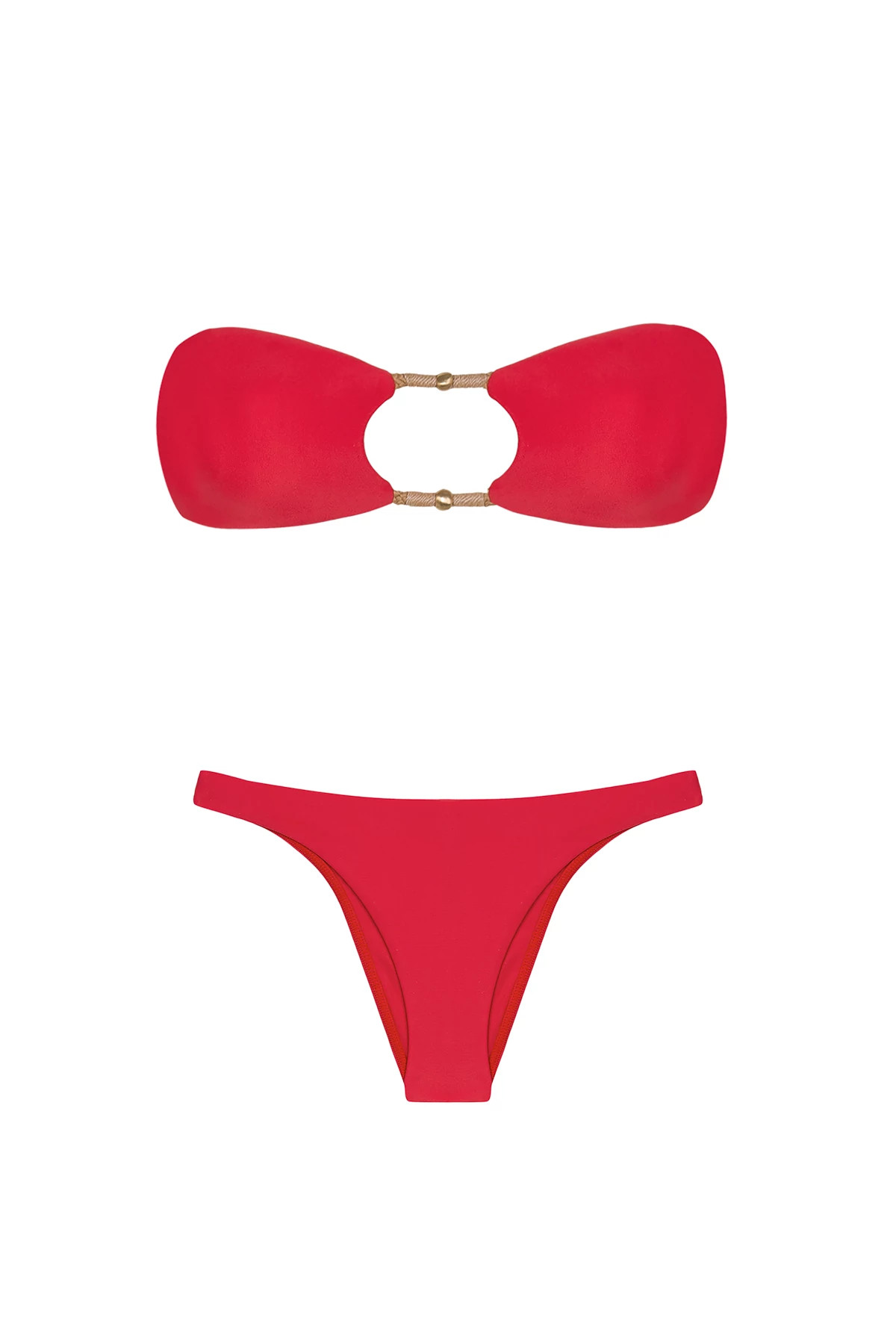 RED POPPY Basic Brazilian Bikini Bottom image number 3