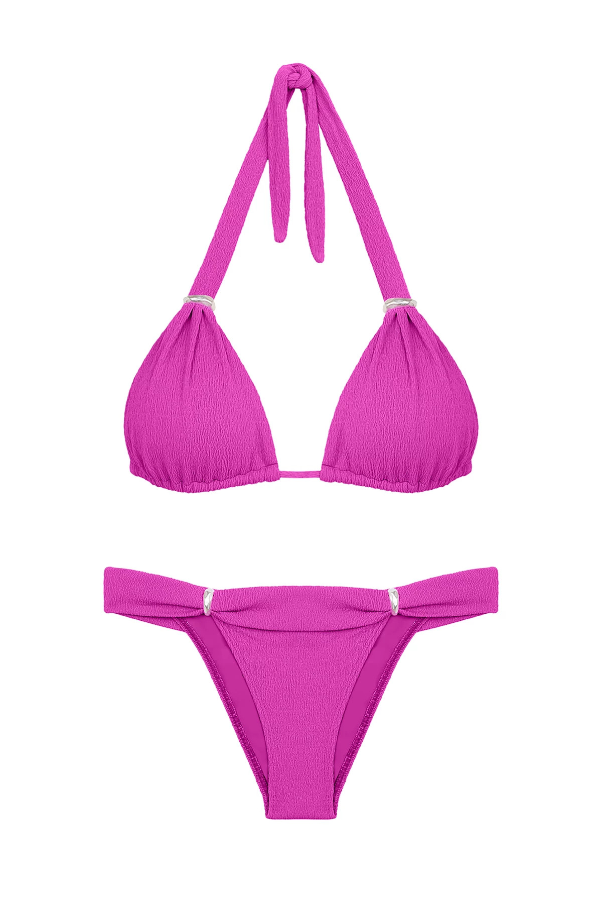 FRENCH ROSE Bia Sliding Halter Bikini Top image number 3