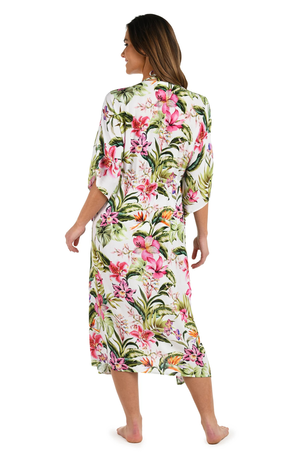 MULTI Polynesian Paradise Long Kimono image number 3