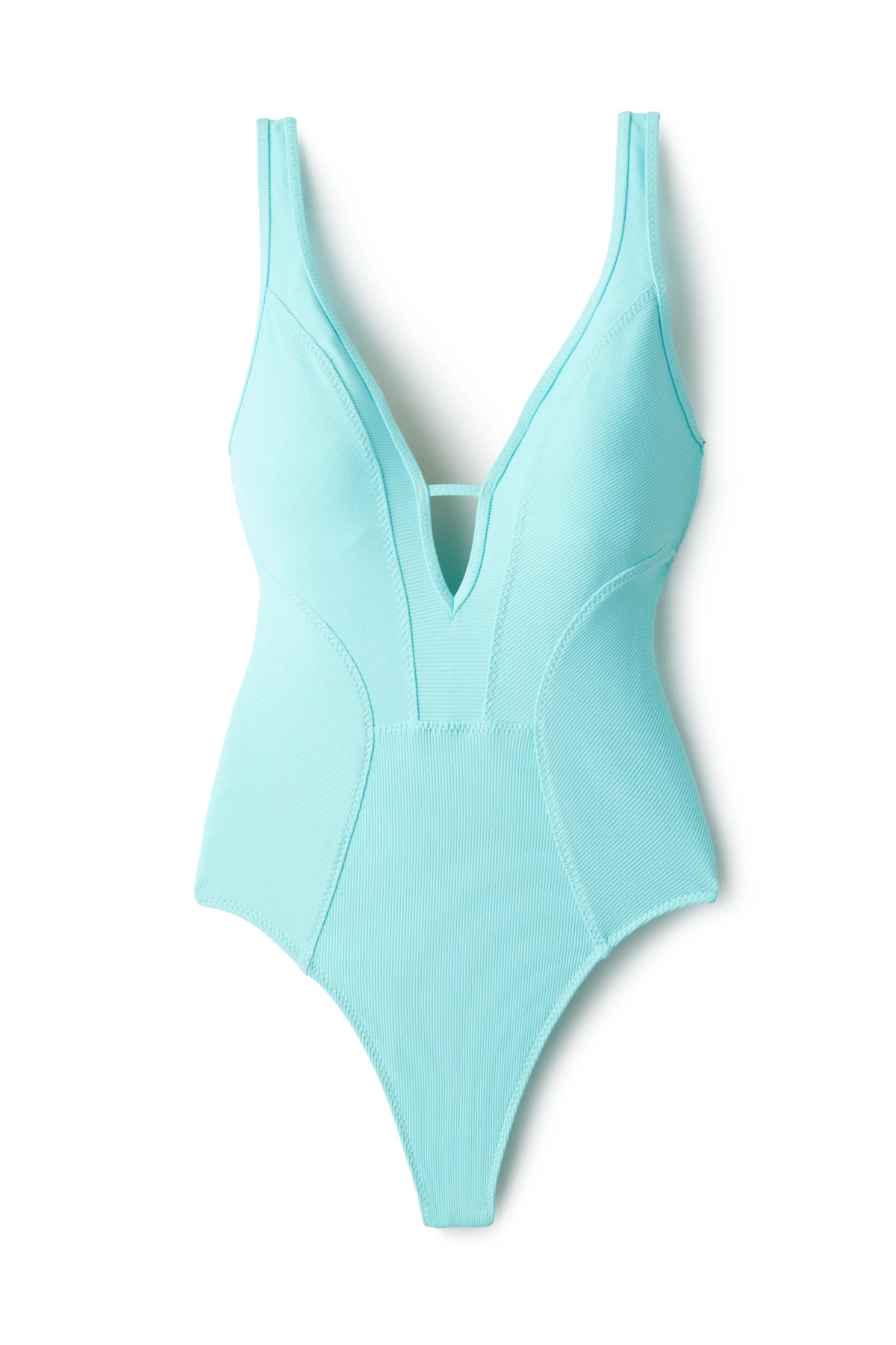 SEA GLASS Modern Edge Plunge One Piece Swimsuit image number 3