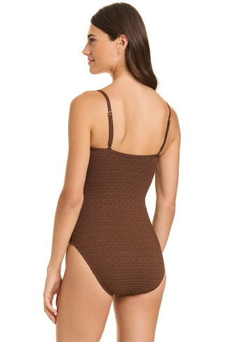 ROCKPOOL Open Knit Underwire One Piece Swimsuit