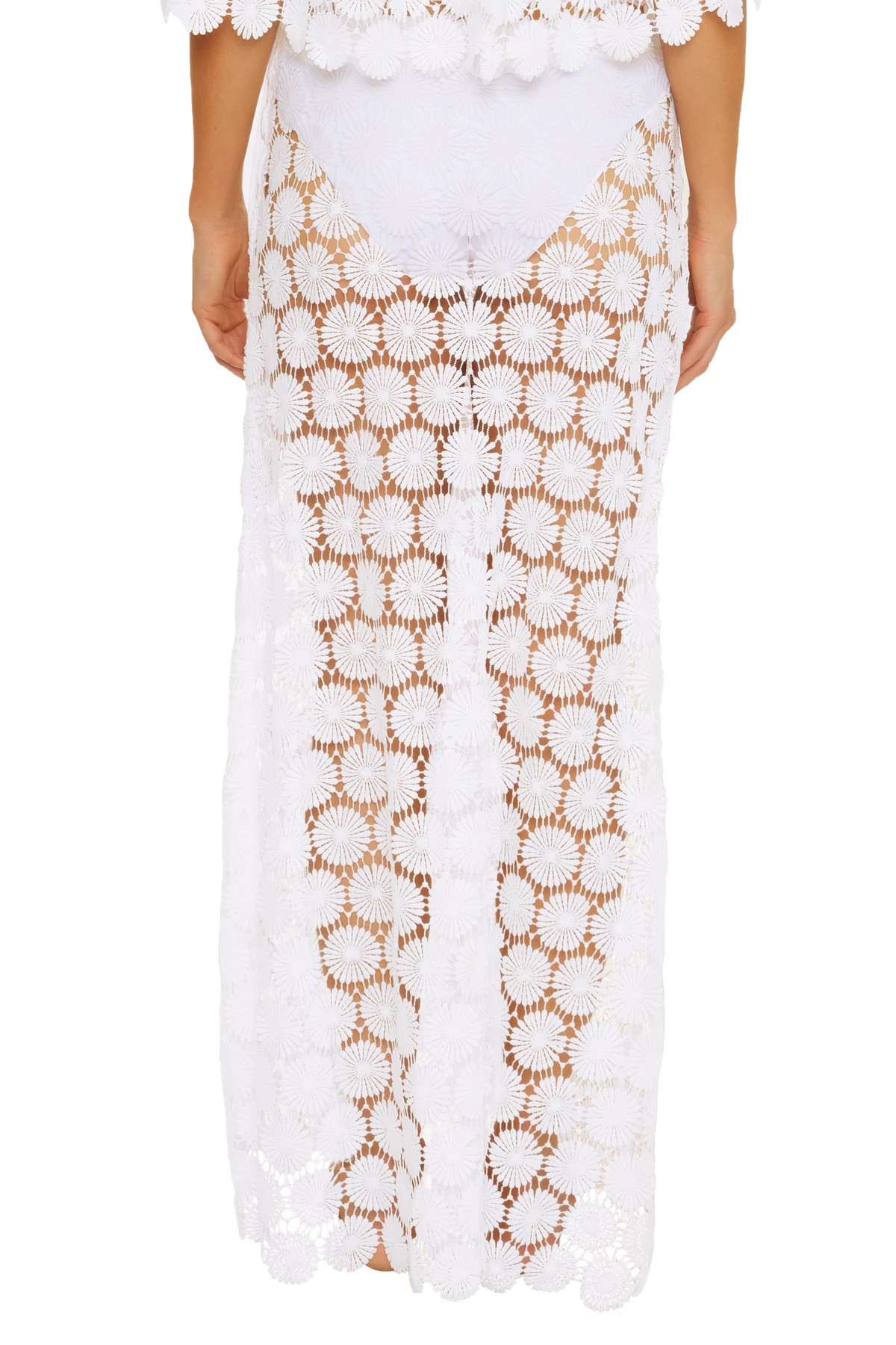 WHITE Bardot Lace Up Maxi Skirt image number 2