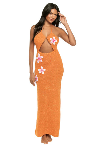 ORANGE Pipa Halter Maxi Dress
