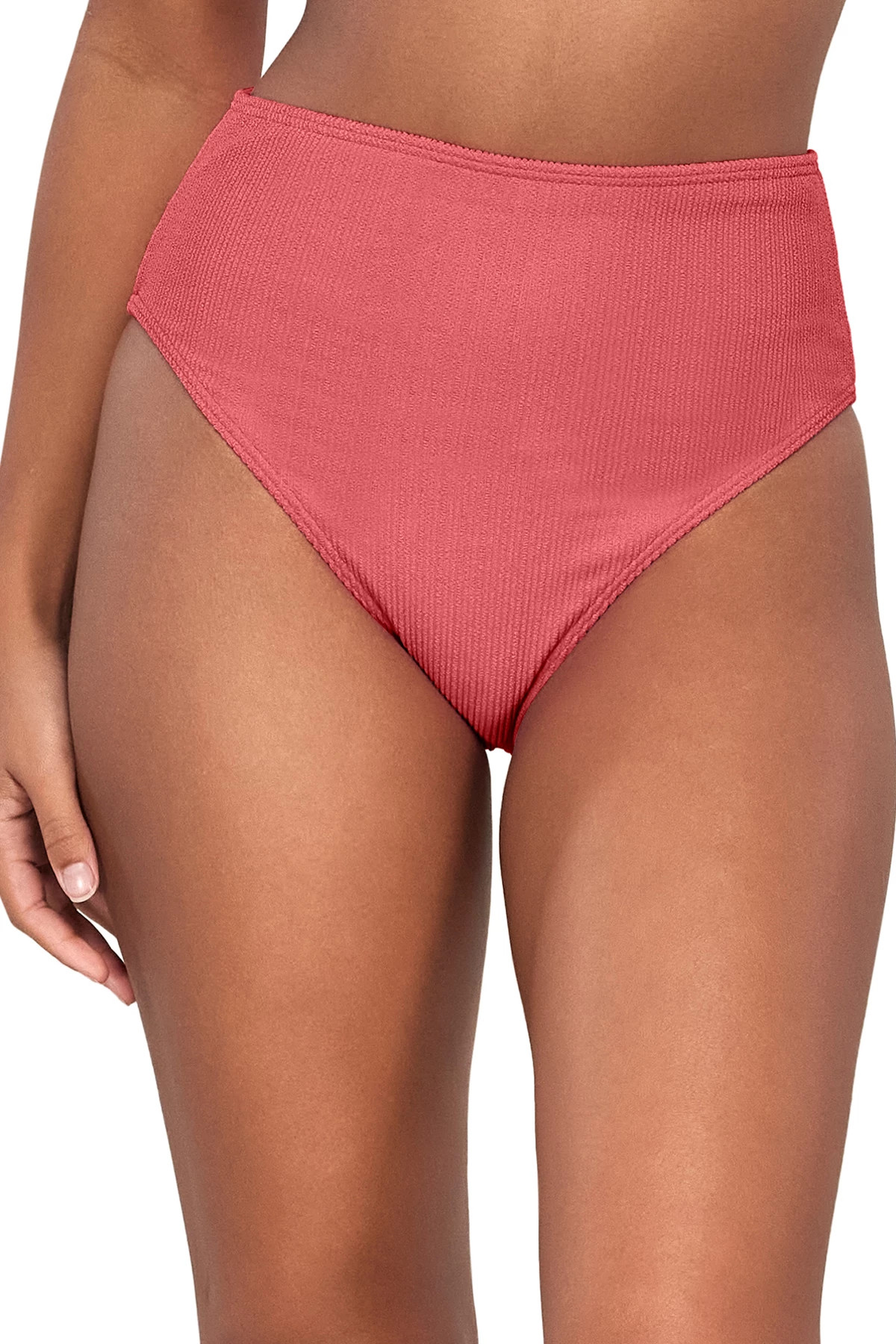 HIBISCUS TEA Astrid High Waist Bikini Bottom image number 1