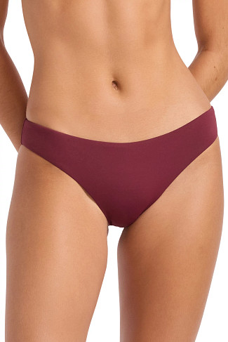 DARK BURGUNDY Low Rise Hipster Bikini Bottom