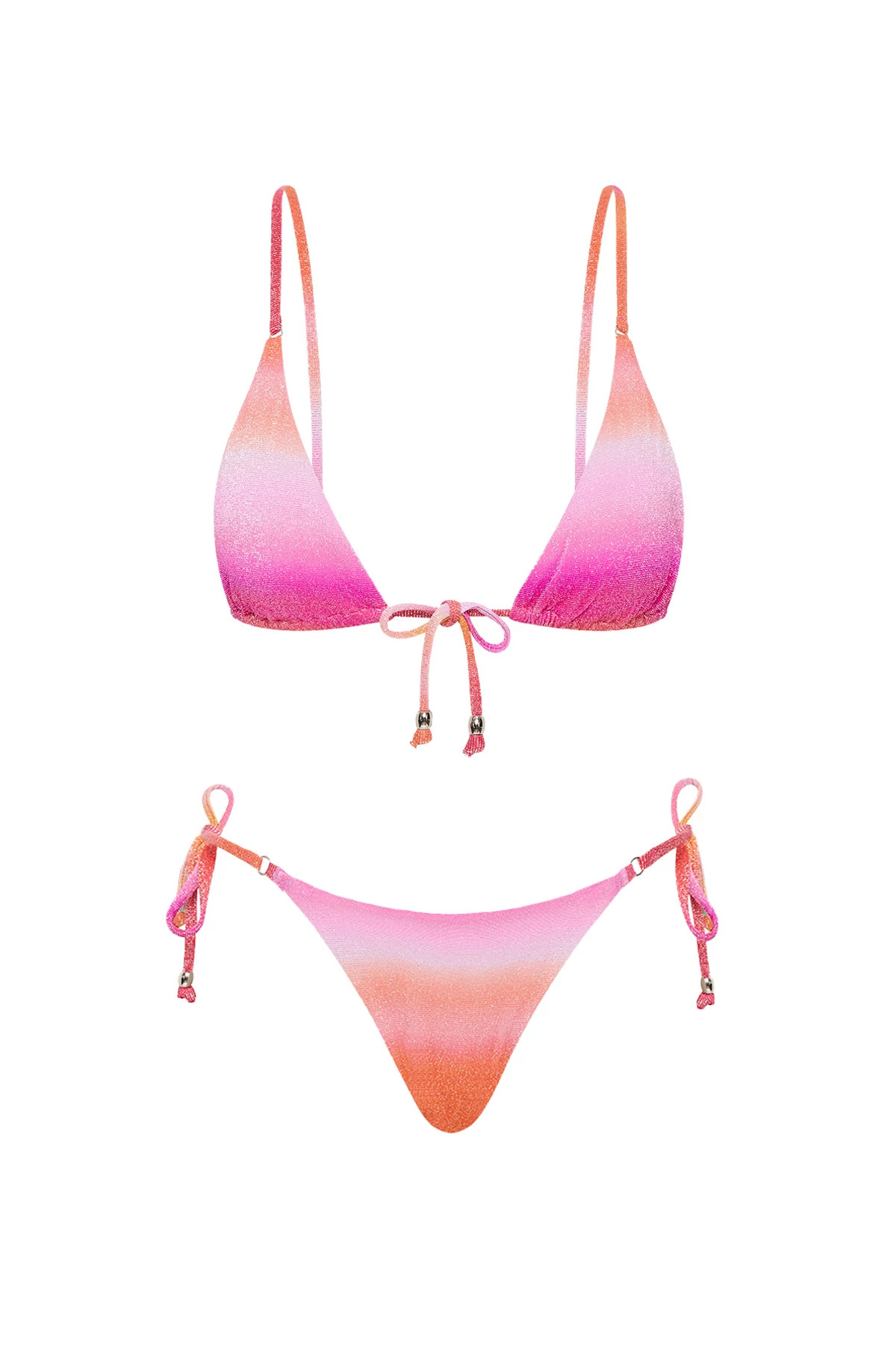 HOT PINK Spectrum Triangle Bikini Top image number 3