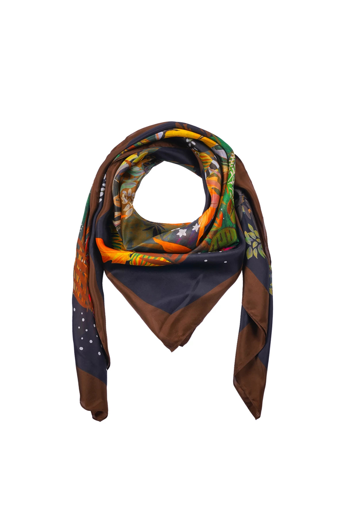 KHAKI Winter Jungle Silk Sarong image number 2