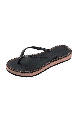 BLACK Flatform Flip Flops