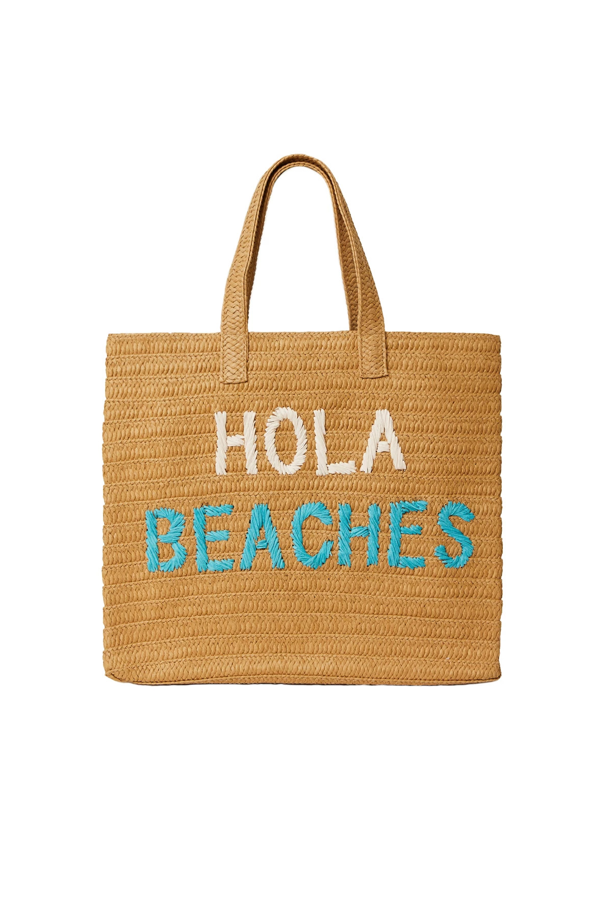 SAND CREAM TURQUOISE Hola Beaches Tote image number 1