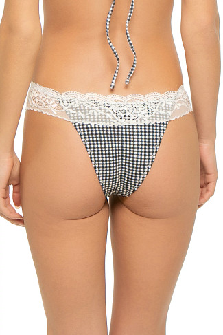 MIDNIGHT WISHES Lea Lace Trim Brazilian Bikini Bottom