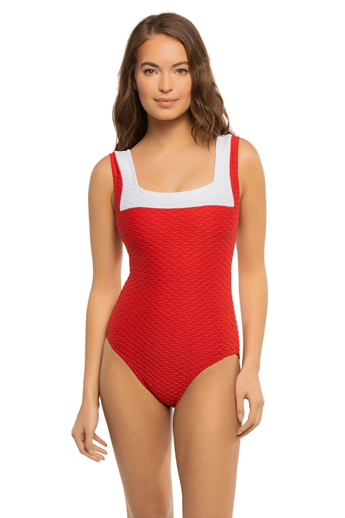 Textured One Piece Swimsuit image number 1