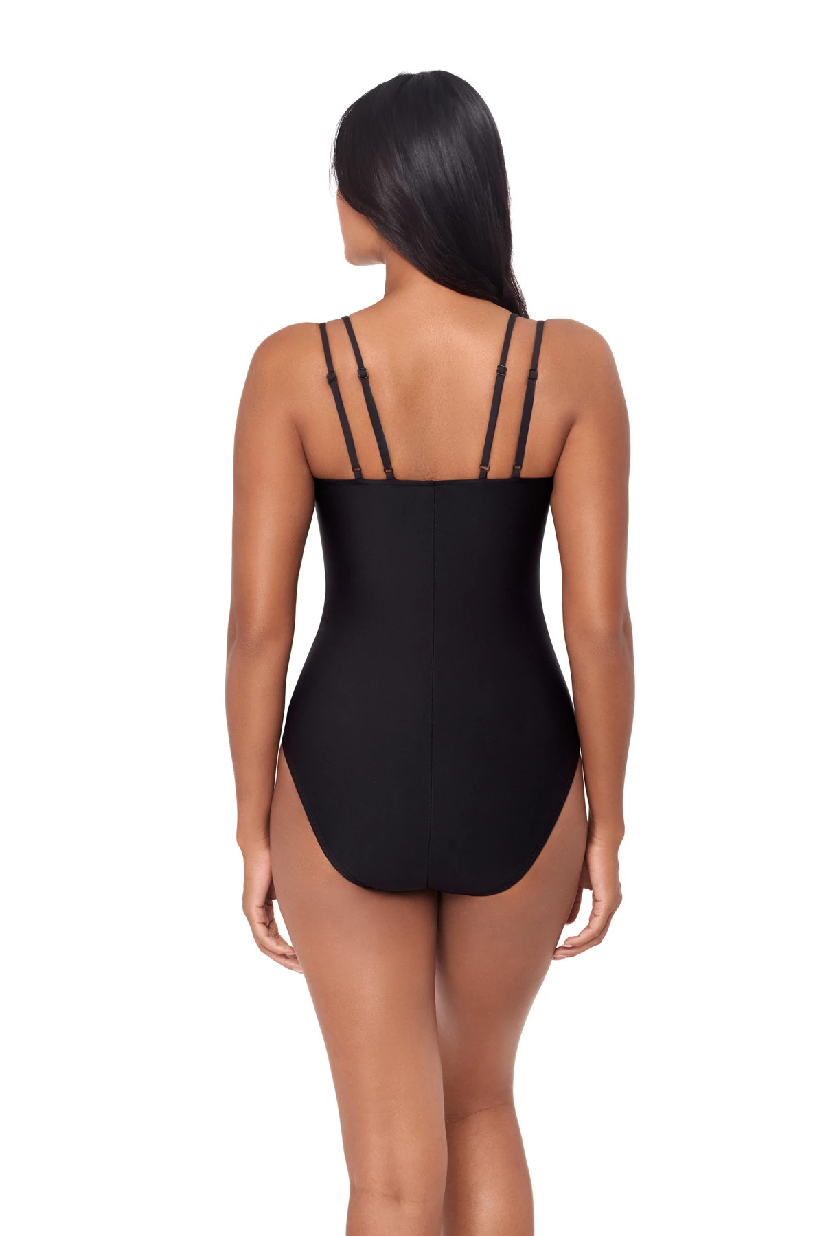 BLACK/MULTI Georgie Palm Print One Piece Swimsuit image number 2