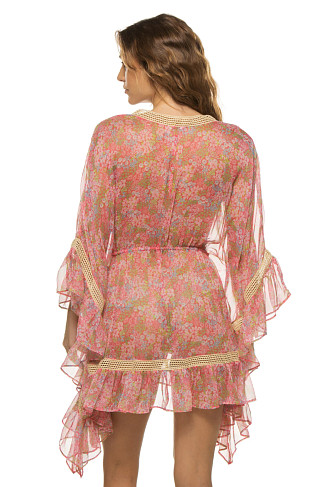 DEEP ROSE COMBO Jayla Long Sleeve Mini Dress