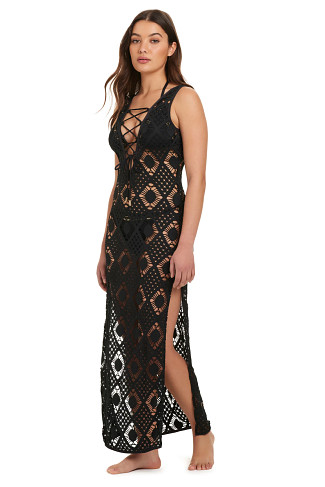 BLACK Crochet Reversible Maxi Cover Dress