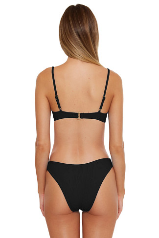 BLACK Ribbed Underwire Bikini Top