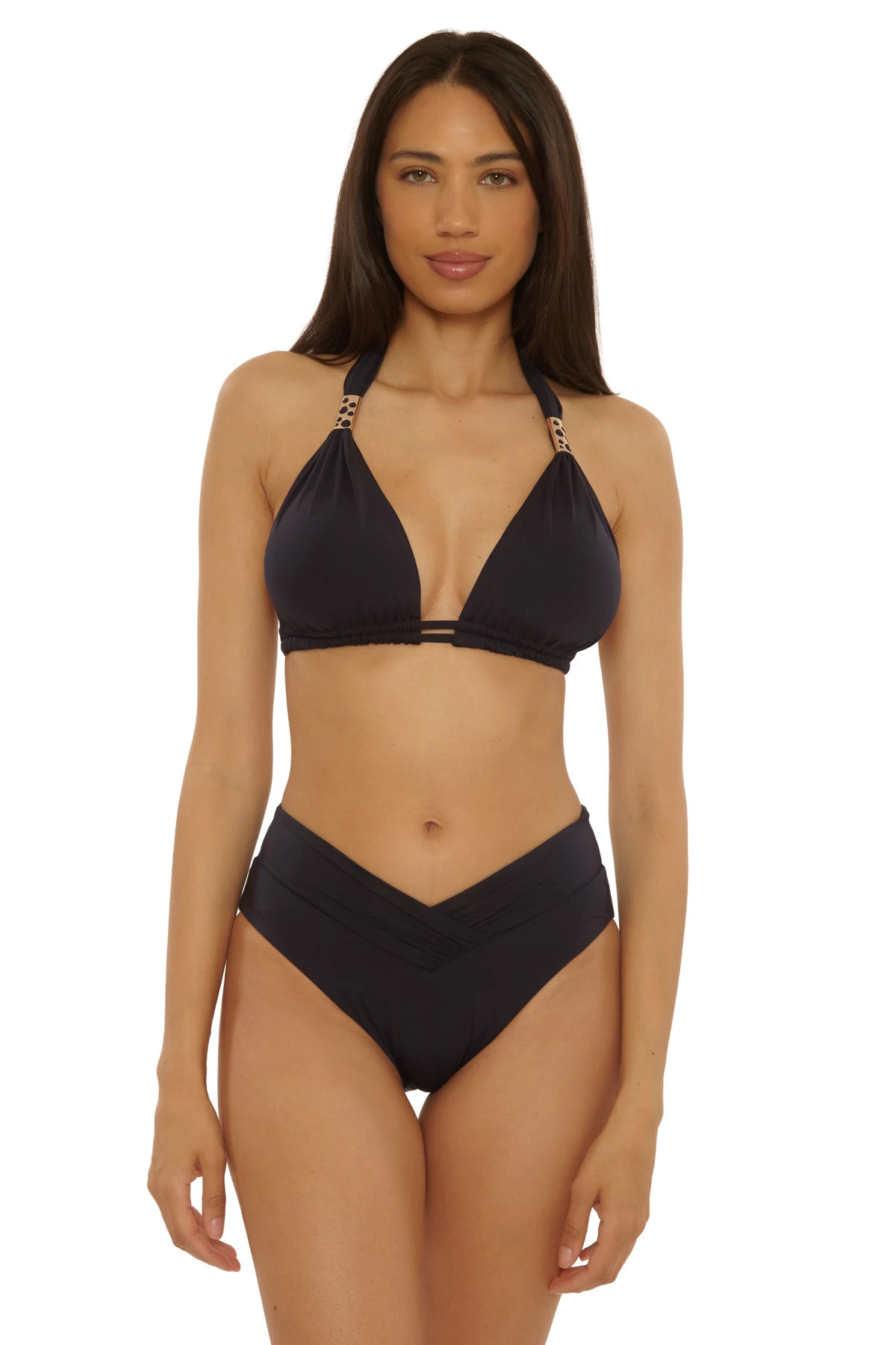 BLACK Allie Halter Bikini Top (D+ Cup) image number 1