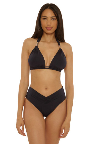 BLACK Allie Halter Bikini Top (D+ Cup)