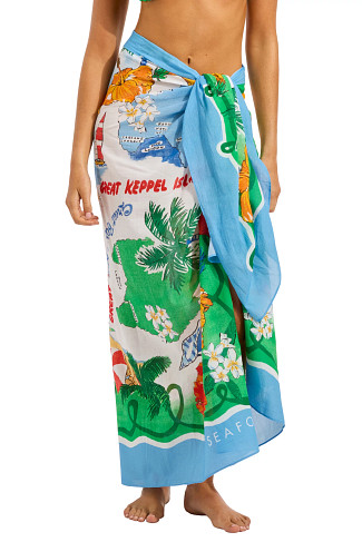 POWDER BLUE Viva Vacation Sea Sarong