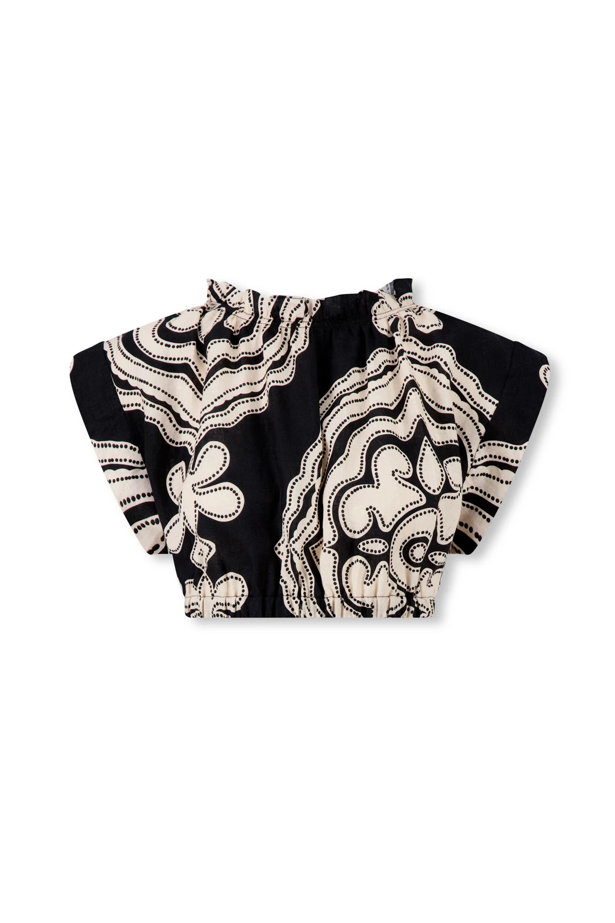 NIKU BLACK Muna Linen Crop Top image number 5