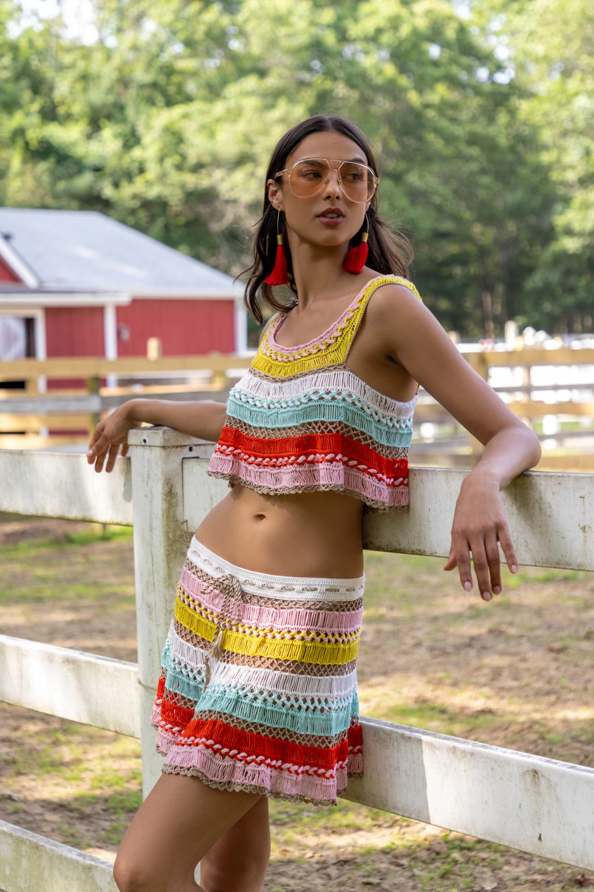 MULTI Cleo Hand-Crocheted Mini Skirt image number 4