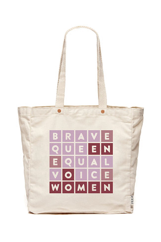 NATURAL/PURPLE Women's Equality Tote