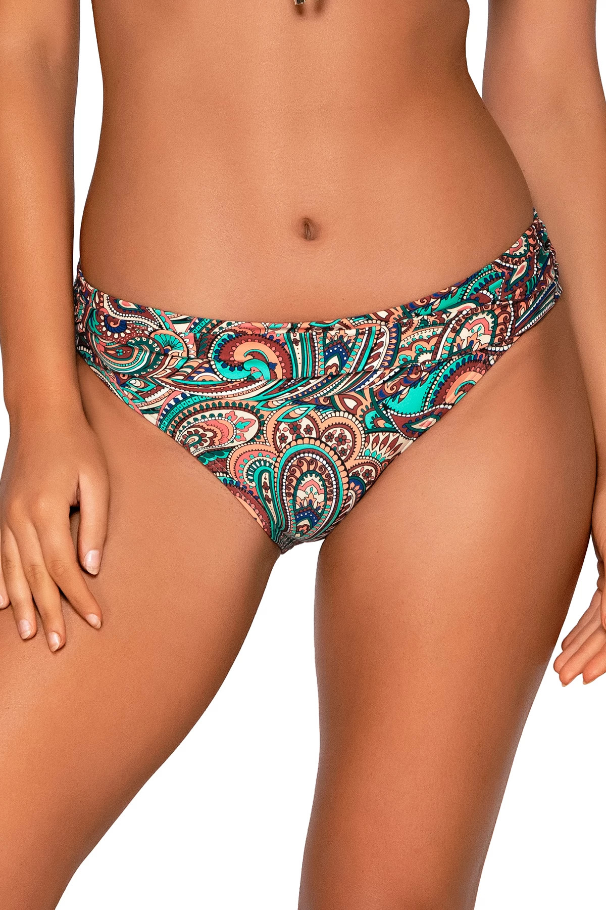 ANDALUSIA Unforgettable Banded Hipster Bikini Bottom image number 1