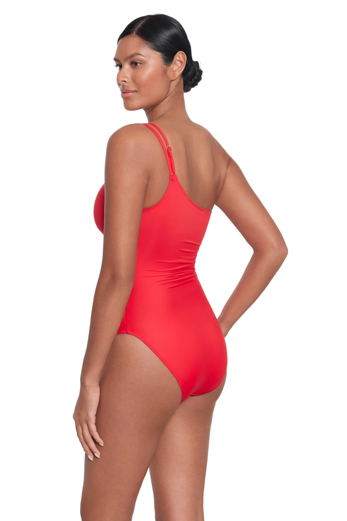 RED Asymmetrical One Piece Swimsuit image number 3