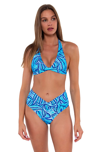 SEASIDE VISTA Faith Banded Halter Bikini Top