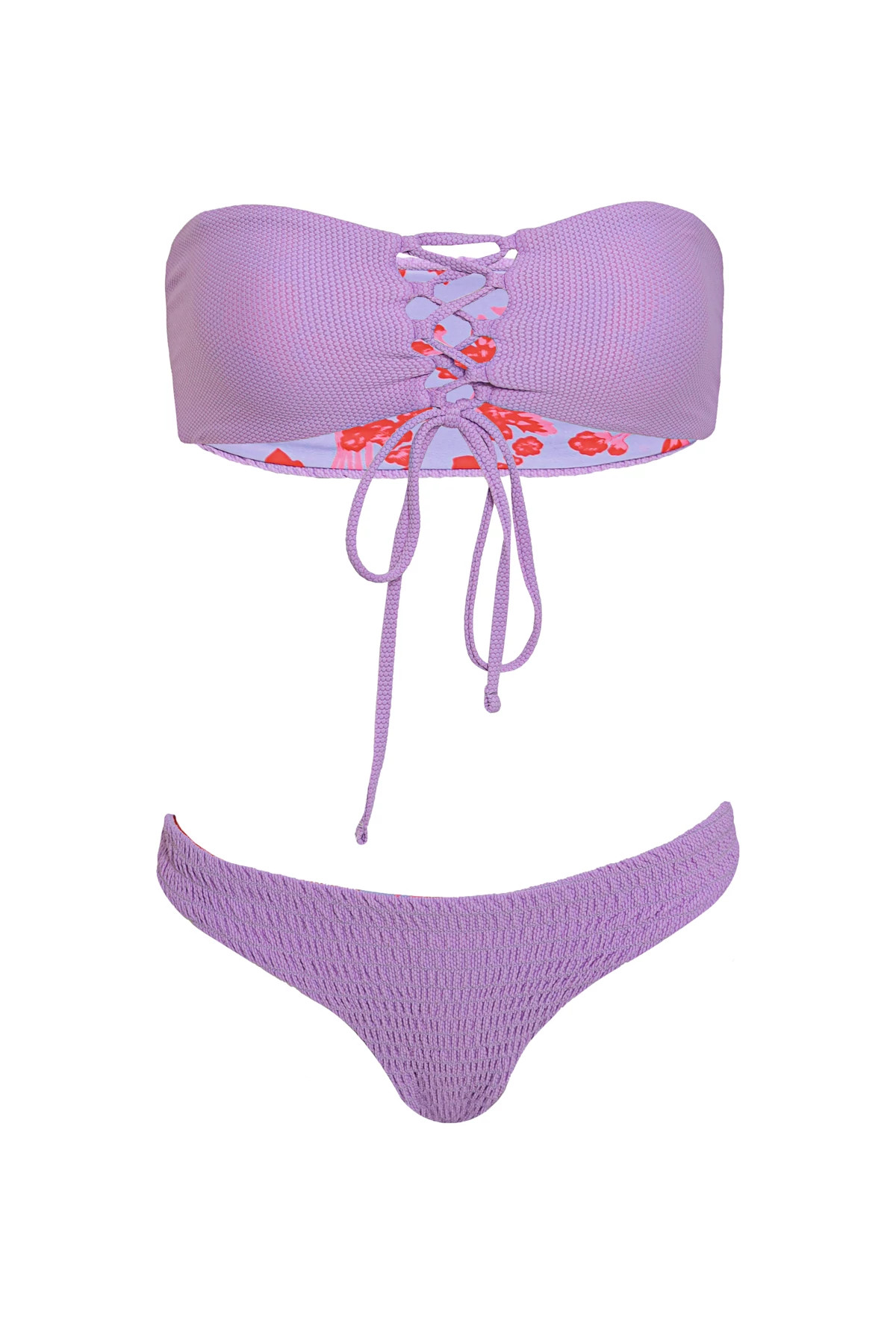 PURPLE LAVENDER Flirt Reversible Hipster Bikini Bottom image number 3
