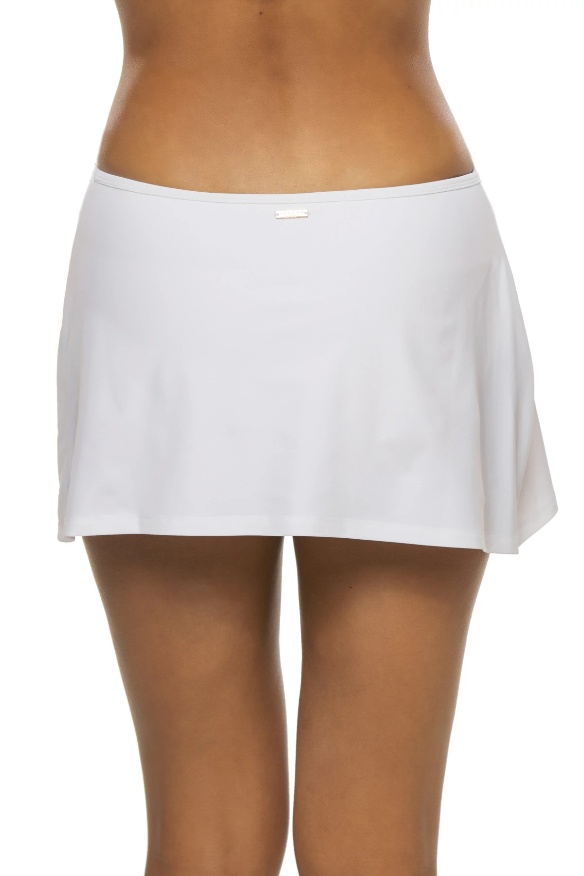 WHITE Cinch Side Skirted Hipster Bikini Bottom image number 2