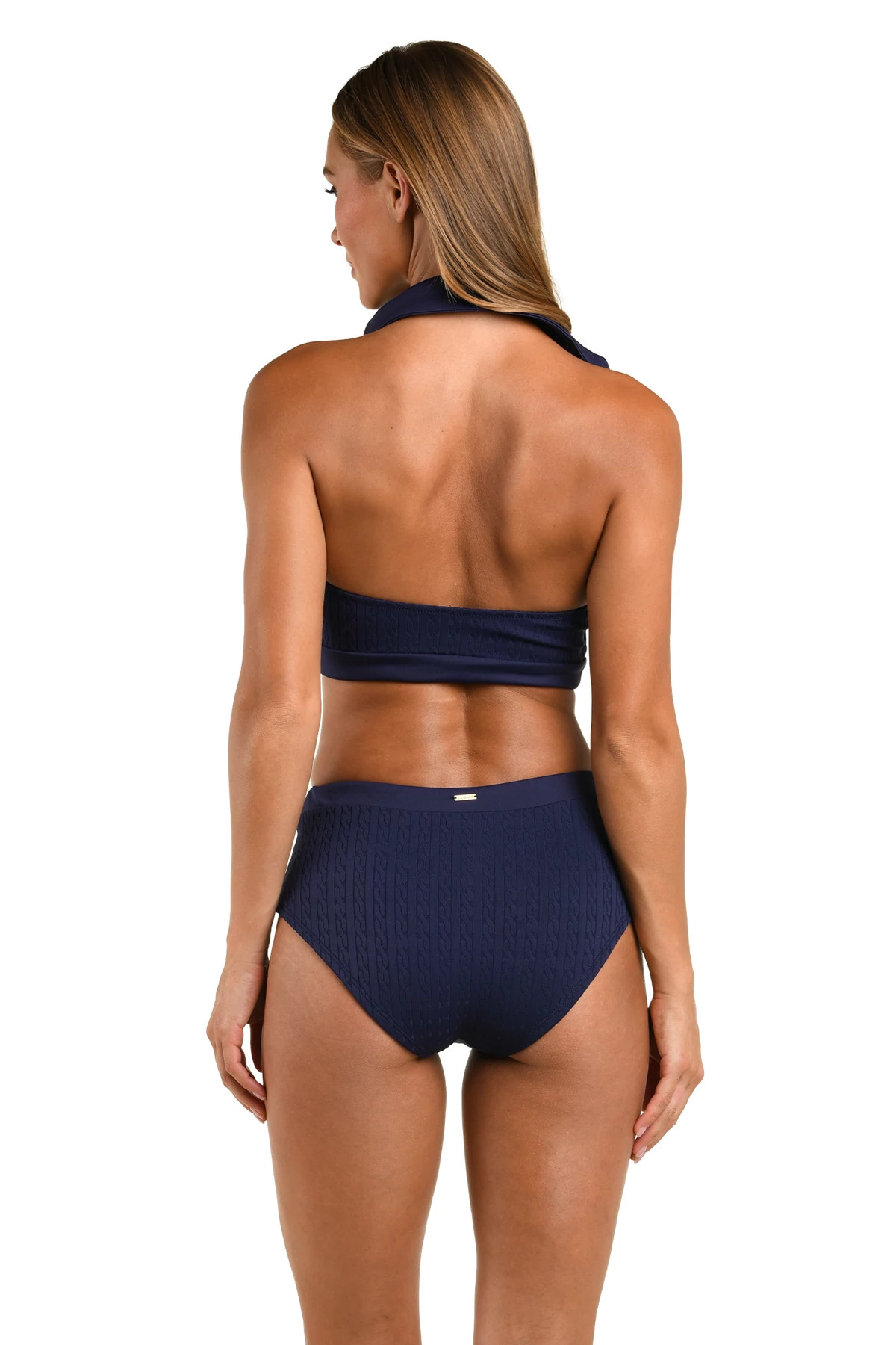 MIDNIGHT Catalina Collared Halter Bikini Top image number 2