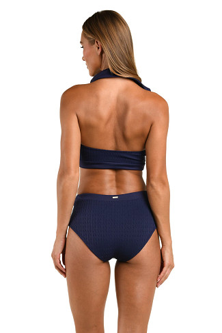 MIDNIGHT Catalina Collared Halter Bikini Top