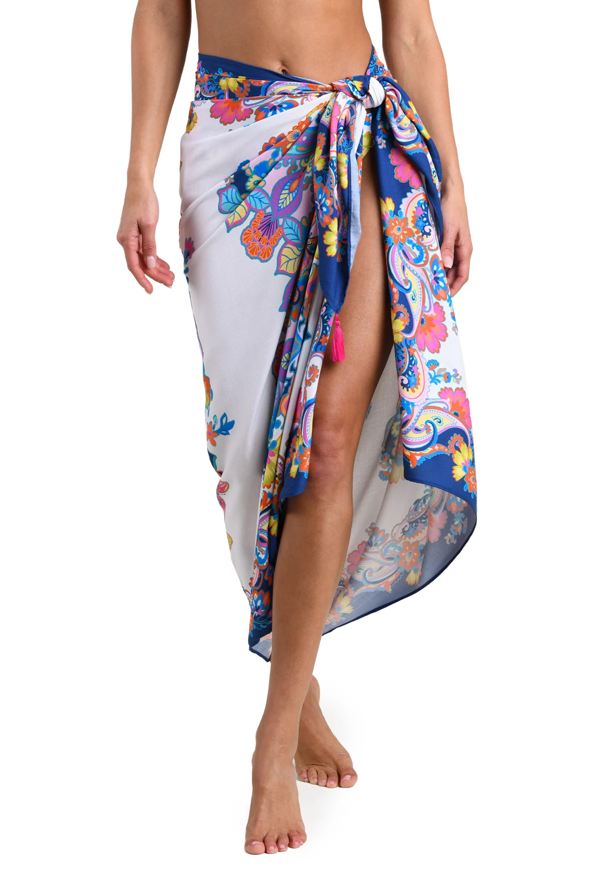 MULTI Butterfly Floral Print Sarong image number 3
